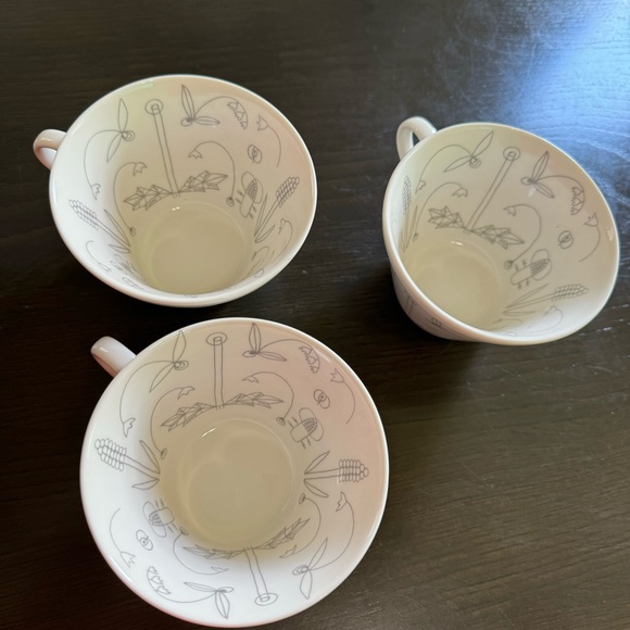 Set of 3 Crate & Barrel Design House Stockholm Mugs. Kristina Pattern - Picture 6 of 6